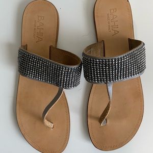 Metallic Thong Sandals